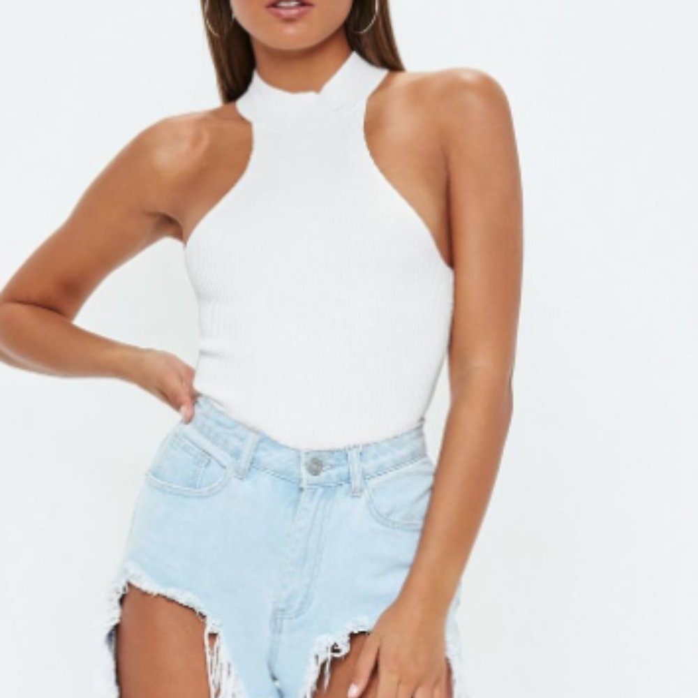 Missguided petite razer neck knitted bodysuit